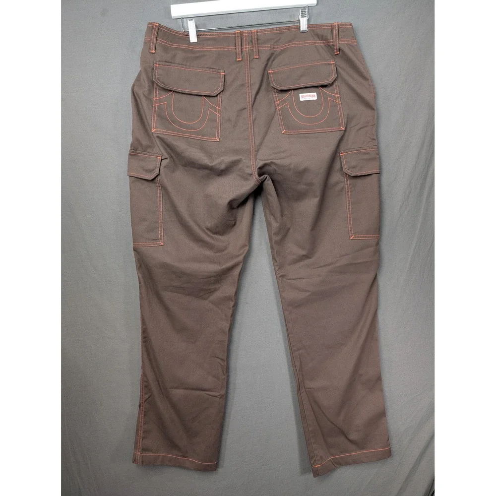 True Religion Mens Cargo Pants Bracken Papaya Orange 108335 Size 38
